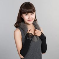 Wholesale Fingerless Gloves Winter Arm Warmers For Women Hand Warmer Black Cotton Long Lace Sleeve Wh