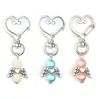 Wholesale 10pcs Baby shower baptism gift angel keychain christening favor return gift first birthday party gift souvenir