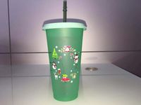 Wholesale 10 pieces of uv printed tumbler christmas multicolor colorful roller glass oz ml plastic cups can be reused and accept drawing design
