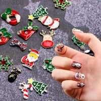 Wholesale Nail Art Decorations Christmas Decoration Accessories Santa Claus Cartoon Crystal Rhinestones D Charms Parts Supplies