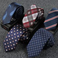 Wholesale Neck Ties Men s narrow version fashion casual Korean tie pin wide cm business British style polyester thin