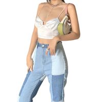 Wholesale Women s Tanks Camis Products White Sexy Crop Cami Top Sleeveless Spaghetti Strap V Neck Cut Out Ruchd Camisole For Daily Wear