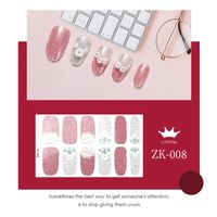 Wholesale 12pcs Nail Tips Japanese And Korean Style Full Coverage Self adhesive Gradient Color Chrysanthemum Pattern Sticker Manicure Tool Stickers