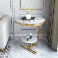 Wholesale Nordic Light luxury marble coffee living room simple sofa side cabinet creative corner balcony Mini round table