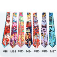Wholesale Scarves Multifunction Scarf Colorful Feather Pattern Multifunctional Tie Hand Strapping Ribbon Fashion Elegant Bag Accessories