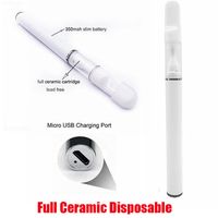 Wholesale Full Ceramic Disposable Vape Pen Kit E cigarettes mAh Bottom USB Charging Rechargeable Battery ml ml Coil Cartridge Thick Oil Vaporizer