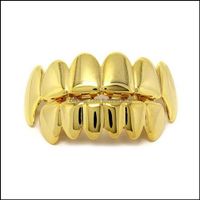 Wholesale Grillz Dental Grills Body Jewelry Hip Hop Personality Fangs Teeth Gold Sier Rose Grillz False Sets Vampire For Women Men Drop Delivery