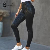 Wholesale CHRLEISURE Leggings Women Fashion Street High Waist Stretched Fitness Pants Lady Faux Leather Solid Simple Pencil Pu Leggins Y0327