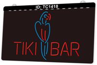 Wholesale TC1418 Tiki Bar Parrot Light Sign Dual Color D Engraving