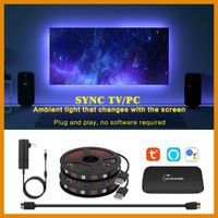 Wholesale Strips Ambient TV PC Backlight Kit HDMI Sync Screen Color LED Strip Light Works With Tuya WiFi Alexa Google Control HDTV Computer Xbox