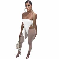 Wholesale Sexy Strapless Backless Bodycon Bandage Jumpsuit Women Cut Out Skinny Ankle length Pants Romper Party Club One Piece Overalls t3mZ