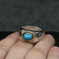 Wholesale Handmade Gold Turquoise Ring Fashion Men s Accessory Sterling Silver Index Finger Ring Women
