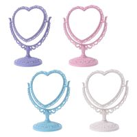 Wholesale 2Sides Heart shaped Makeup Rotatable Stand Table Compact Mirror Dresser