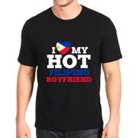 Wholesale Men s T Shirts Fashion Printed Tshirt I Love My Filipino Boyfriend Customization Tees Top Mens Loose