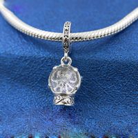 Wholesale 2021 Winter Collection Sterling Silver Snow Globe Angel Dangle Pendant Charm Beads Fits All European Pandora Jewelry Bracelets Necklaces