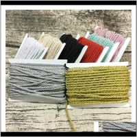 Wholesale Yarn Clothing Fabric Apparel Drop Delivery Zerzeemooy Diy Jewelry Findings M Solid Color Braided Cord Thread Decorative Twisted Satin