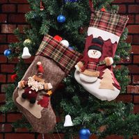 Wholesale decorations large stockings Santa Christmas supplies window display gift bag Candy Bag