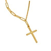 Wholesale Stainls steel dainty cross initial necklace jewelry
