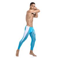 Wholesale Men Breathable See through Mesh Sport Training Leggings Trousers Cycling Gym Elastic Waistband Drawstring Skin Tight Pants Men s