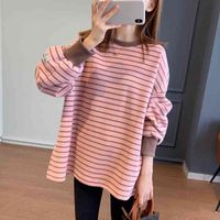 Wholesale East Gate giant round neck cover head contrast color white medium long frosted sweater women s new autumn and winter a9265