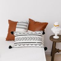 Wholesale Cushion Decorative Pillow Brown Faux Leather Patchwork Cotton Cushion Cover X45cm X50cm Throw Pillows For Sofa Bed Home Decorative Moder