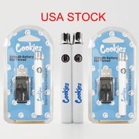 Wholesale Cookies Vape Battery USA STOCK mah Preheating Thread Vapes Pen Carts Batteries with USB Charger Clamshell Retail Box Adjustable Voltage Vaporizer Pens