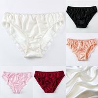 Wholesale Women s Panties Milk Silk Lingerie Ladies Sexy Seamless Satin Underwear Women Breathable Hollow Briefs Plus Size