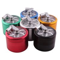 Wholesale 4 Layers Bag Hand operated Zinc Alloy Herb Grinder With Visiblf Window E cigarette mm mmTobacco Slicer Smoking Accessories