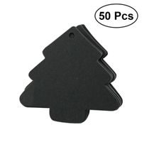 Wholesale Christmas Decorations Tree Shape Label Kraft Paper Vintage Blank Name Tag Price Tags Wedding Party Gift Black
