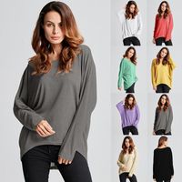 Wholesale Casual Solid Shirt Sexy Fashion Top Ladies Blouse Bat Wing Long Sleeve New Style
