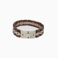 Wholesale Charm Bracelets Wood Bracelet Design Nature Minimalist Style Custom Logo Male Stainless Steel Wooden Men Homm En Bois