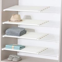 Wholesale Adjustable Closet Organizer Storage Shelf Wall Mounted Kitchen Rack Space Saving Wardrobe Decorative Shelves Cabinet Holders S2