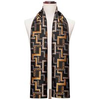 Wholesale Fashion Men s Gold Jacquard Plaid Silk Autumn Winter Casual Business Suit Shirt Scarf for Women Male cm BarryWang
