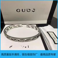 Wholesale S925 Silver Carved square hollow out pattern making old open bracelet for men and women