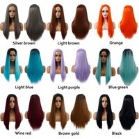 Wholesale Cheaper Cosplay Hair Wigs Mori Girl Long Body Wave Side Bang Heat Resistant Cartoon Purple Ombre Synthetic Wig