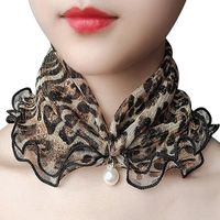 Wholesale Scarves Fake Pearl Pendant Scarf For Women Gold Thread Lace Variety Lady Neck Hair Chiffon Fashion Jewelry Accessory Gift