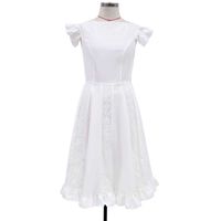 Wholesale Short Sleeve Cottagecore Aesthetic Tea Length Dress Civil Flowy Wedding Corset Midi Dresses