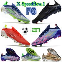 Wholesale Mens soccer cleats shoes X Speedflow FG khaki red BLACK multi color blue volt men football sneakers boots sports trainers