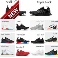 Wholesale 2022 Men Women Running Shoes Nmd R1 V2 Runner Pk Sneakers Black White Blue Metallic Gold Carbon Shock Yellow Mexico City Trainers