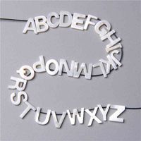 Wholesale 26PCS Capital Letter White Natural Mother Of Pearl Shell Beads Charm Pendant For Women Diy Necklace Jewelry Making Accessories
