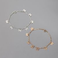 Wholesale Link Chain Fashion Butterfly Charms Bracelet For Women Gold Silver Color Ankle On The Leg Bohemian Jewelry Vintage