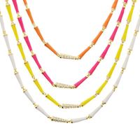 Wholesale Colorful Rainbow Women Choker Geometric Neon Enamel Cone Shaped Charm Link Chain Trendy Necklace Chains