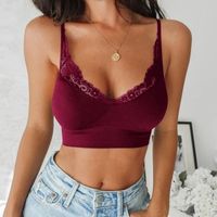 Wholesale Camisoles Tanks Women Sexy Chest Crop Tops Intimates Lace Patchwork Bra Seamless Bras Bustier Wrap Top Tube Bandeau Spaghetti Strap