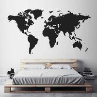 Wholesale Modern Home Decor World Map Wall Sticker Vinyl Interior Design Bedroom Living Room Of The Decal Removable S144