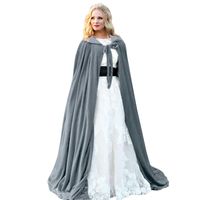 Wholesale ANSELF Halloween Hooded Cloak Velvet Witches Ponchos for Men Women Princess Death Long Cape Adult Kids Costume Cosplay Outwear Y0903