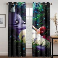 Wholesale Curtain Drapes D Night Cute My Neighbor Totoro Pattern Blackout Set Hook Suitable For Home Curtains In Living Room And Bedroom