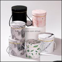 Wholesale Gift Event Festive Party Supplies Home Gardengift Wrap Round Box Small Dstring Bags Bucket For Decor Flower With Lid Floral Boxes Packag W