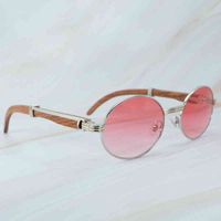 Wholesale Factory Direct Price oval red wood men women accessories eyewear shades protect street fashion vintage glasses