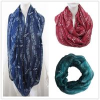 Wholesale Scarves Fashion Casual Musical Print Chiffon Women s Scarf Shawl Long Stoles Outfit Spring Fall Seven Colors