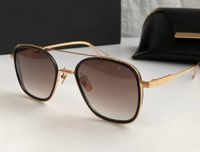 Wholesale System Sunglasses Gold Black Frame Grey Gradient Lens Sunnies gafas de sol Men Glasses Vintage Shades UV400 Protection Eyewear with Box